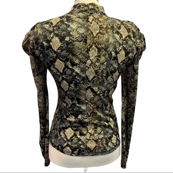 Wayf sheer snake print long sleeve top size small - Picture 2 of 5